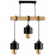 Hanging ceiling light LED wooden beam 3xE27 loft cup