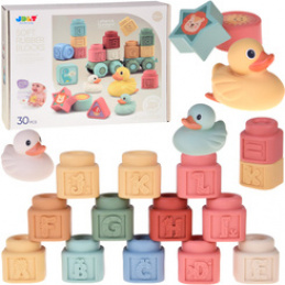 Soft Pastel Rubber Blocks with Cute Ducklings Set of 30 pcs. ZA5671 universal