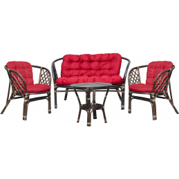 Aga Rattan set BAHAMA Choco Dark Red