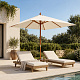 Linder Exclusiv Garden Parasol with Wooden Frame 400 cm Beige