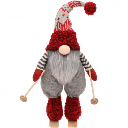 Christmas elf gnome on skis - 40 cm