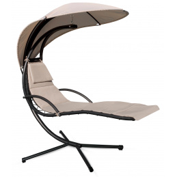 Aga Garden Hanging Lounger with Canopy Beige