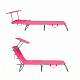 Aga 2x Garden Reclining Lounger with Canopy Pink