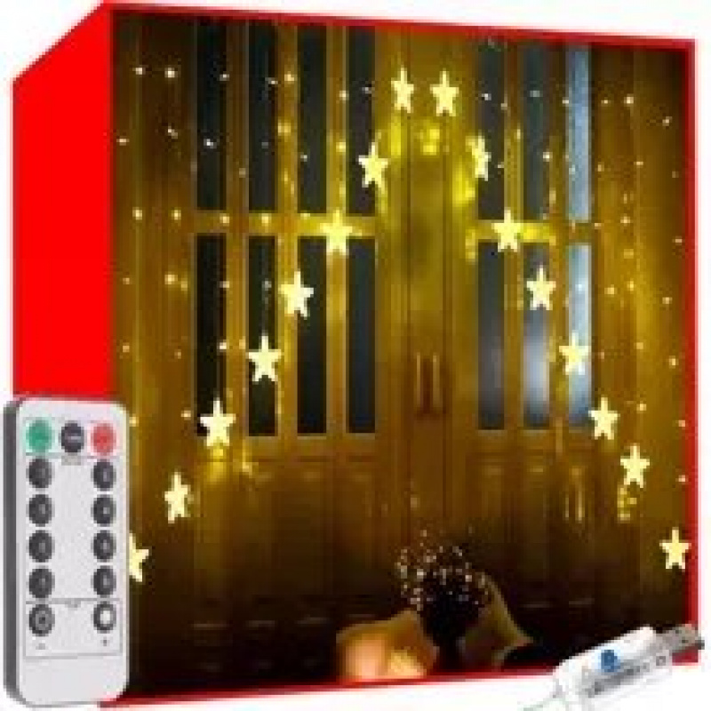 Light curtain 136 LED USB with remote control warm white KS19738