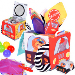 Soft Cube Sensory Vehicles Tissue Box Montessori ZA5587 Universal