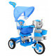 Children's tricycle Elephant Blue + sounds + canopy + barrier + footrest + handle + runners + storage space