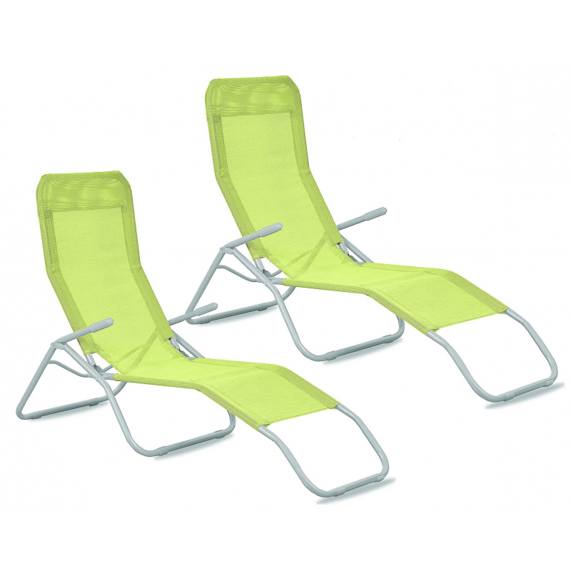 Aga 2x Garden Lounger SIESTA Light Green