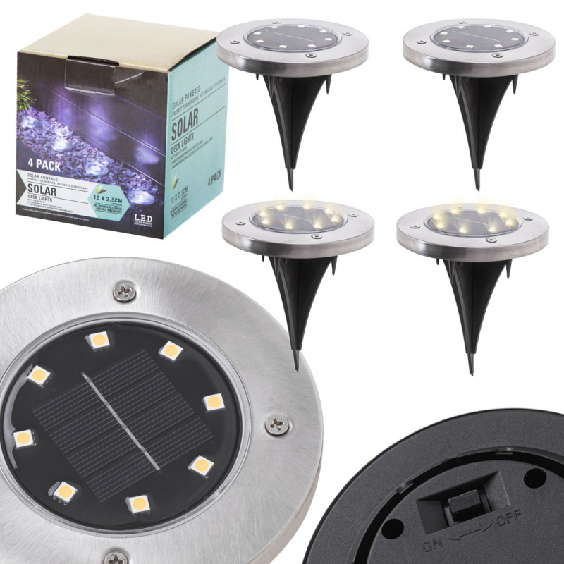 Aga Solar Lighting 8LED 4pcs Cool White