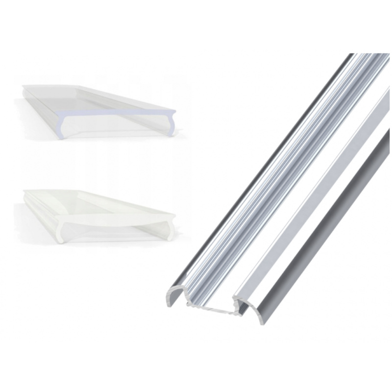 Aluminum LED profile 2m 13mm + transparent diffuser - Aga24.eu