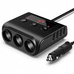 K454B CIGARETTE LIGHTER SOCKET SPLITTER 12/24V 4xUSB