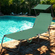 Aga Garden Reclining Lounger with Canopy Light Green