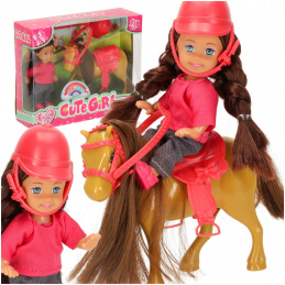 Pink doll and horse set 4 pcs.