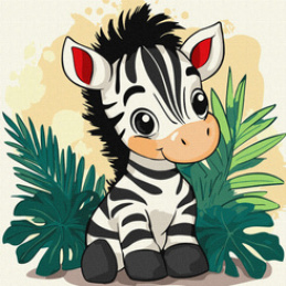 Painting by numbers 30x30cm KHO1273 Happy Zebra AP0088 universal