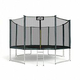 Aga SPORT PRO Trampoline 366 cm Dark Green + Safety Net + Ladder
