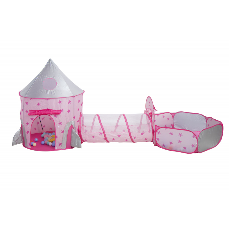 Aga4Kids Children's play tent with climbing tunnel Pink