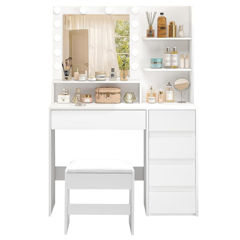 Aga Dressing Table with Mirror and Lighting + Stool MRDT16