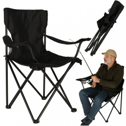 LUARO Black Folding Fishing Camping Chair