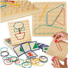 Aga Wooden jigsaw to create shapes with rubber bands