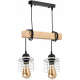 Hanging Ceiling Light LED Wooden Beam 2xE27 Chandelier Spring White