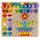 Wooden jigsaw with fish, numbers, circles ISO 17252