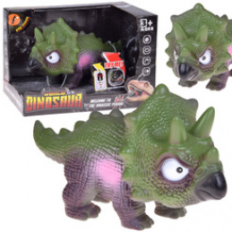 Interactive rubber dinosaur triceratops figurine with sound ROARS ZA5726 universal