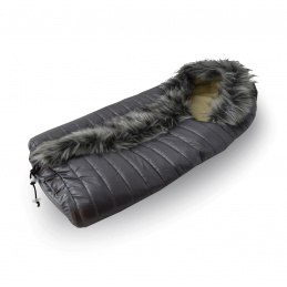 Aga Winter snood Combi Luka with fur coat Grey