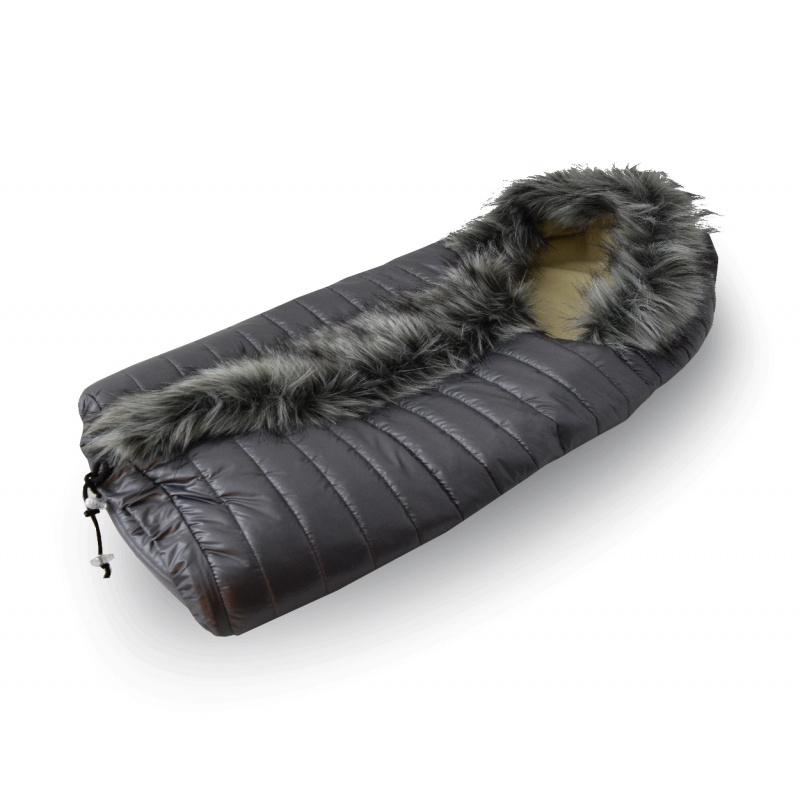 Aga Winter snood Combi Luka with fur coat Grey