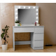 Aga Dressing table with mirror, lighting and el.drawer Glossy White