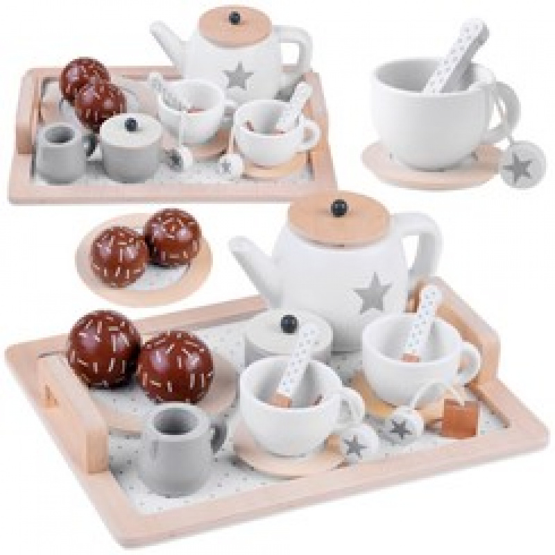Wooden tea set with tray ZA4124