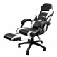 Aga Office chair Black - White with footrest