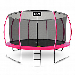 Aga SPORT EXCLUSIVE Trampoline 366 cm Pink + Safety Net + Ladder