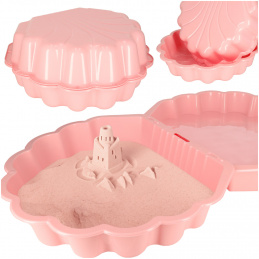 Sandbox with enclosed pool Shell Twins double 2-in-1 174x79x20cm pink