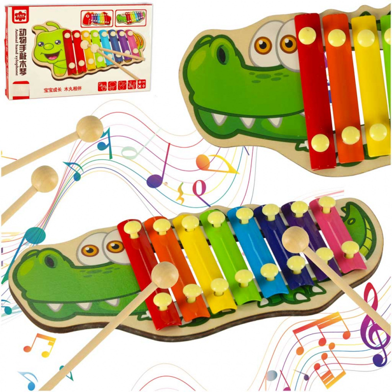 Aga Colorful wooden Xylophone for children Crocodile