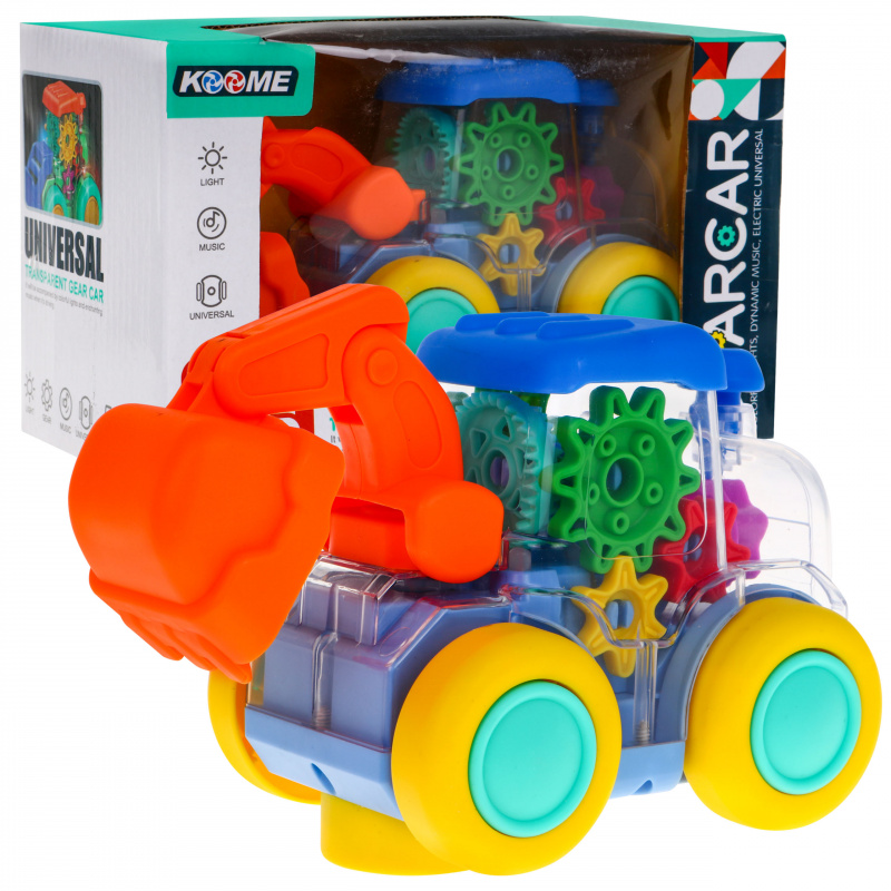Interactive colorful excavator for children 3+ Gears + movable scoop