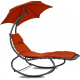 Linder Exclusiv Garden Lounger with Parasol Red