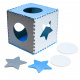 Foam puzzle mat for children 180x180cm 9 pieces grey-blue