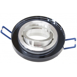 Round ceiling luminaire - glass - black - tiltable
