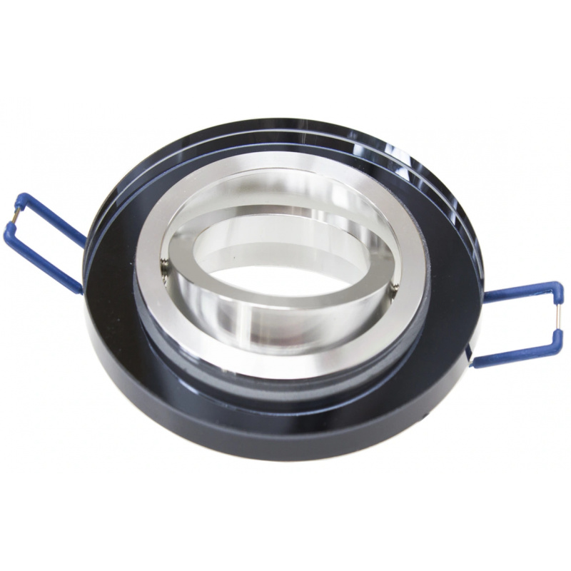Round ceiling luminaire - glass - black - tiltable