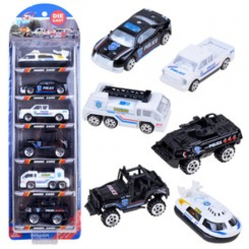 Metallic cars POLICE set 6pcs ZA3505