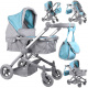 Multifunctional 4-in-1 Doll Stroller ZA4543 Gray-Turquoise