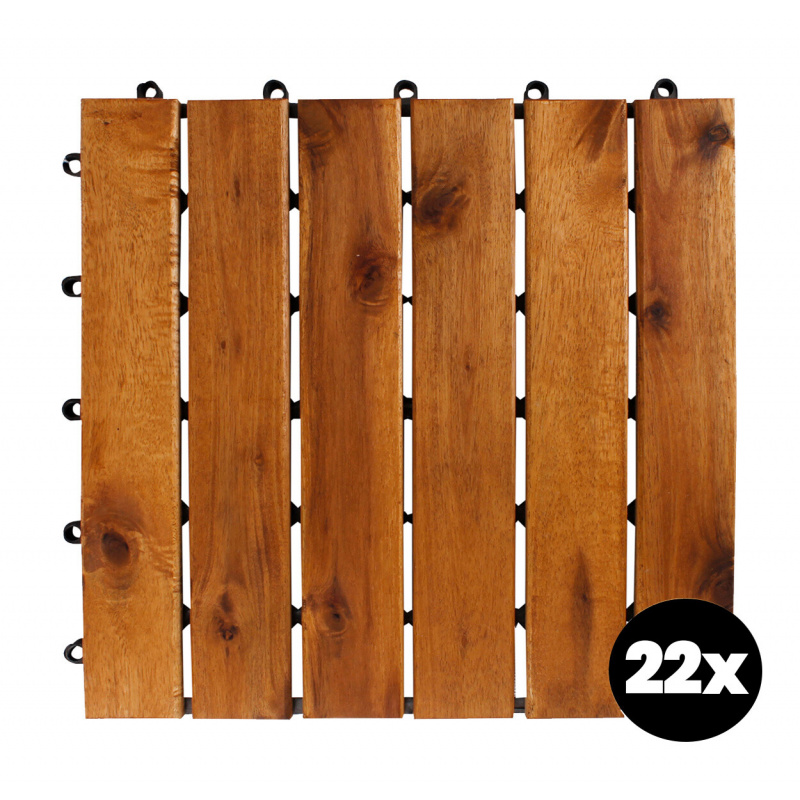 Linder Exclusiv Acacia Terrace Tiles 30x30 cm 22 pcs