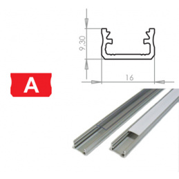 Aluminum Profile for LED Strips A Surface 1m