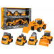 Set of five construction vehicles