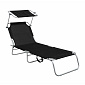 Linder Exclusiv Garden Lounger with Canopy Black