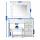 Aga Dressing table with mirror and lighting + stool Matte white