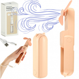Mini handheld folding desk fan portable USB pink