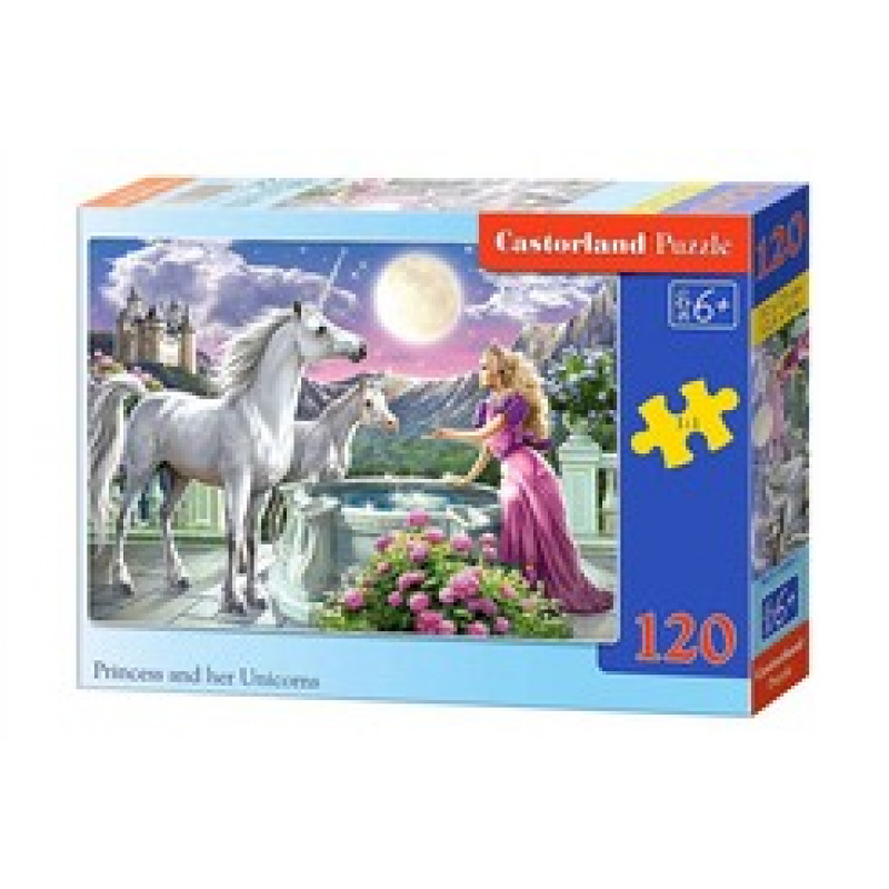 CASTORLAND Puzzle 120 pieces - Princess and her unicorns