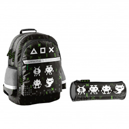 Paso School set three-compartment backpack + Game pencil case