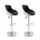 Aga 2x Bar Stool Silver/Black-White