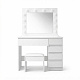 Aga Dressing table with mirror, lighting and el.drawer + Stool Matte White